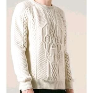 $1085 Alexander McQueen Beige Knit Skull Pullover Sweater Size M Made In Italy